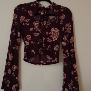 Floral crop top blouse